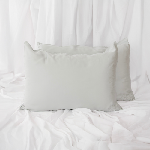 Eucalyptus Silk Pillowcase, on a plain background