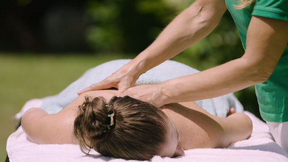 Kunzea massage oil worked into a sore lower back